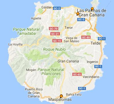 Map of Gran Canaria
