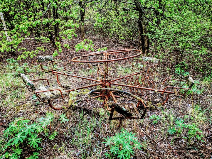 An overgrown playground Chernobyl