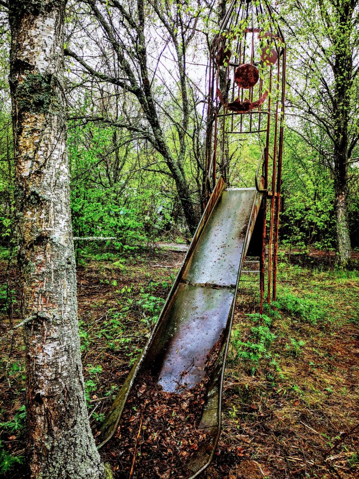 An overgrown playground Chernobyl